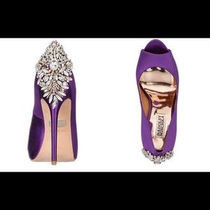 Badgley Mischka Kiara Embellished Peep-Toe Pumps
